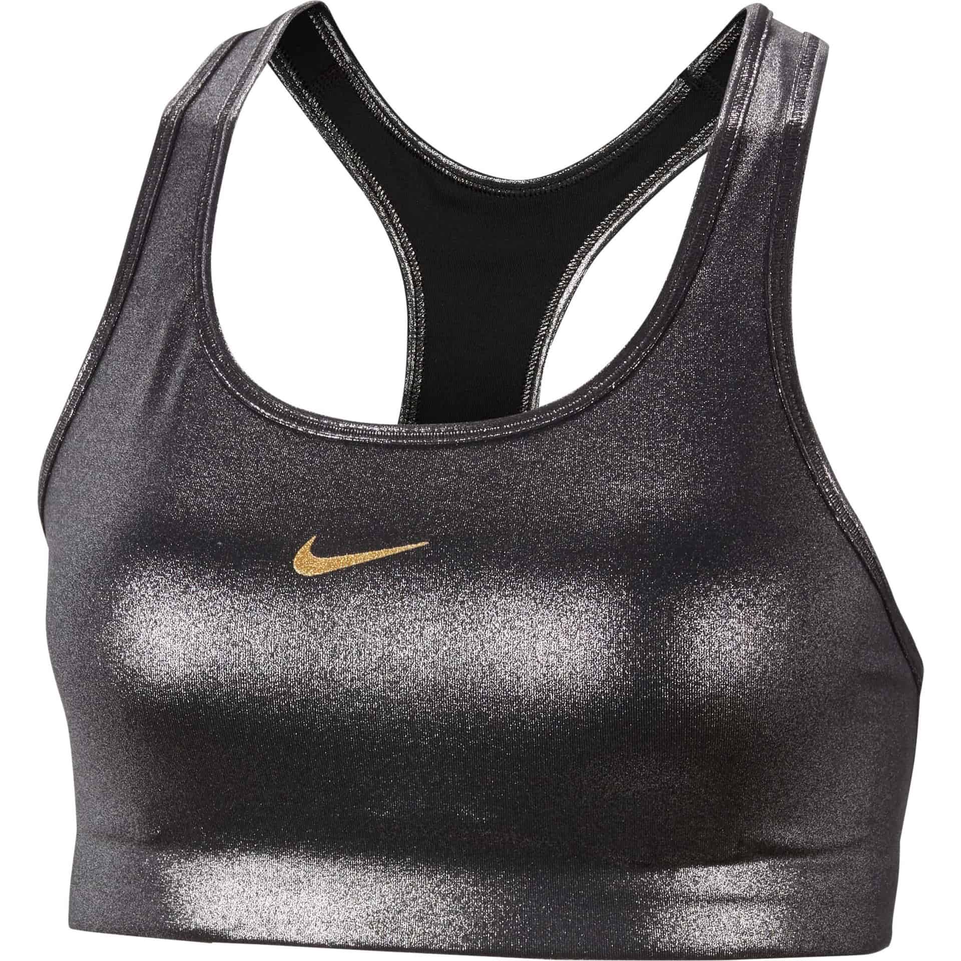 Nike Swoosh Women's Medium-Support 1-Piece Pad Sports Bra Gray