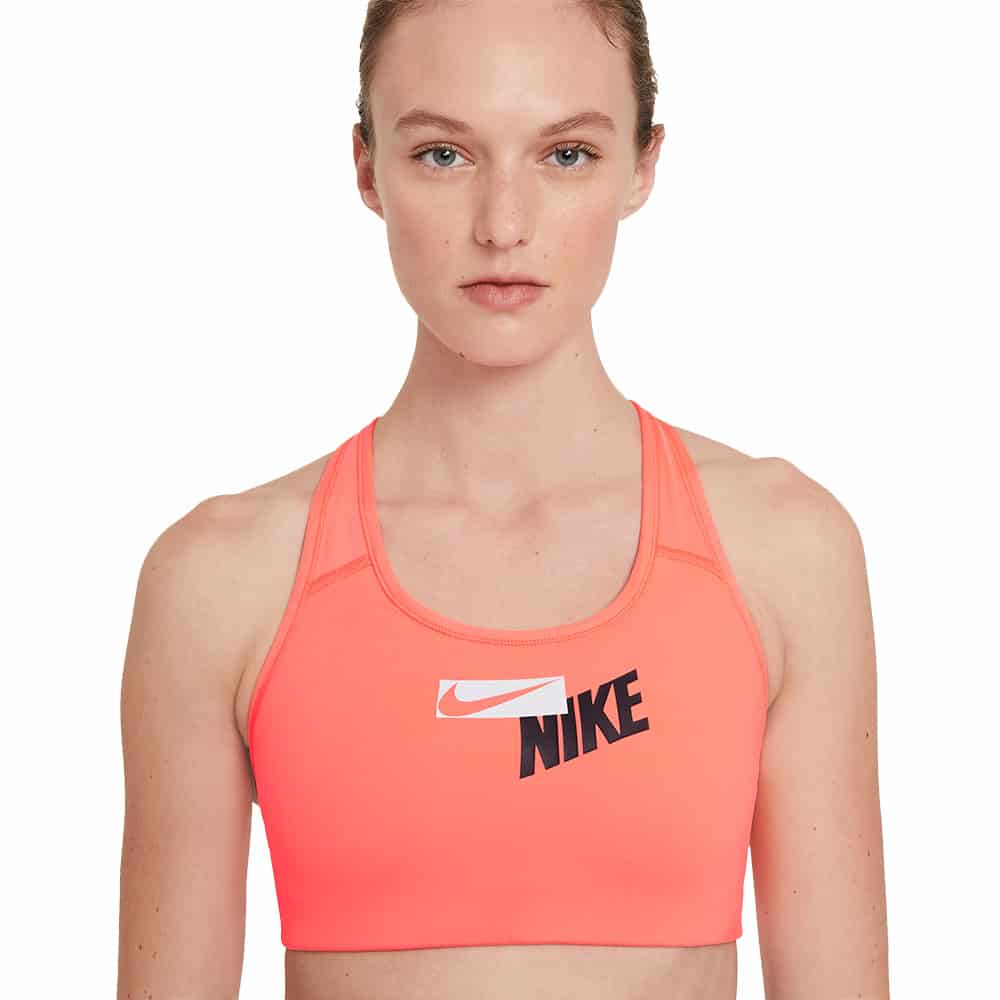 Nike Women's Medium Support 1-Piece Pad Sports Bra - Orange