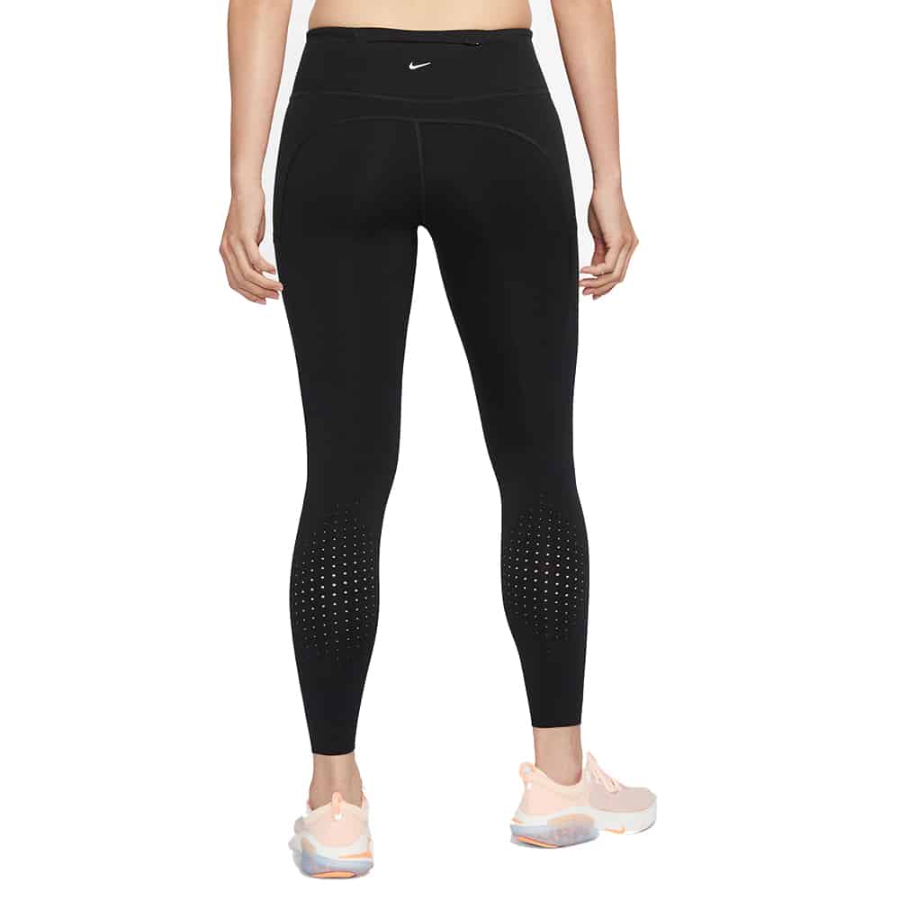 Nike Epic Luxe Leggings Black / Silver The Nike Epic Luxe Leggings deliver  the soft, sleek and breathable comfort you love. Nike's highest-quality  fabrics—a feature of our Luxe tights and leggings—combine with