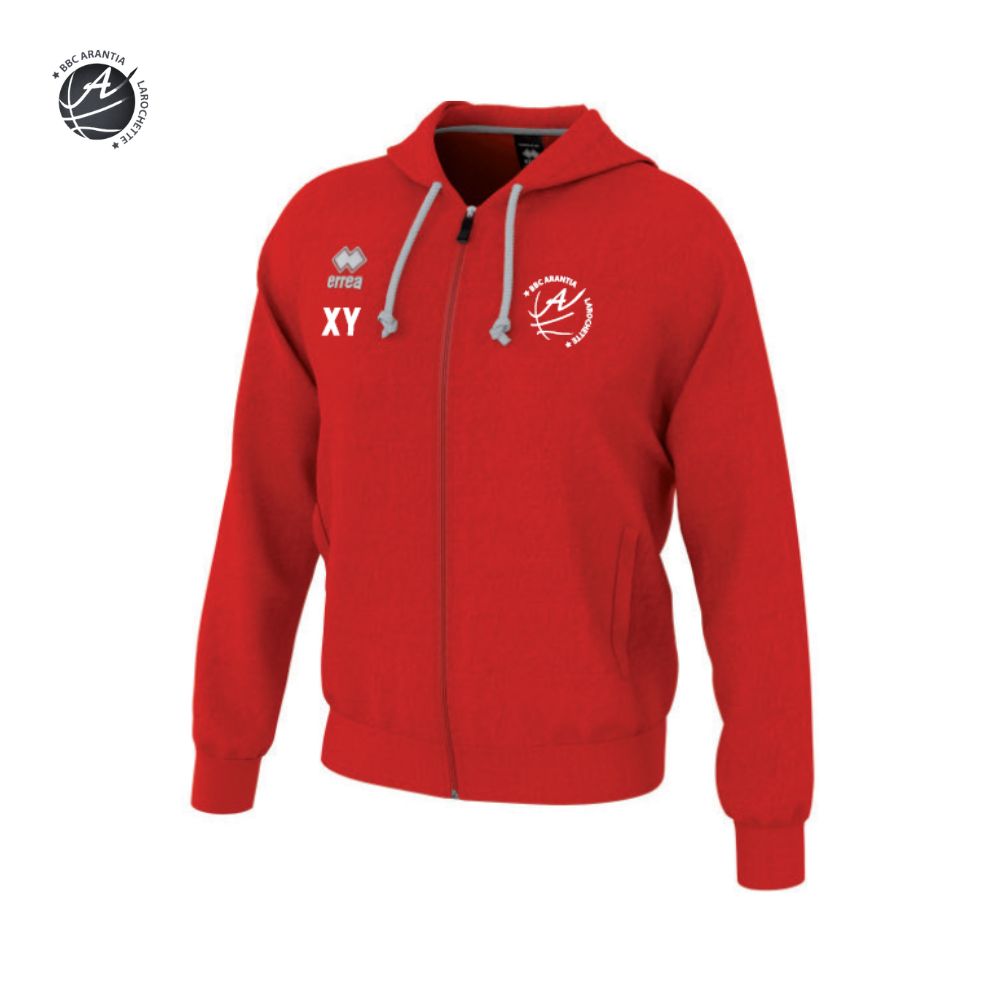 ARANTIA HOODED ZIP JACKET red by Errea - Asport